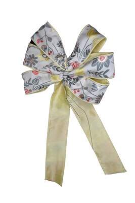 Summer Wired Wreath Bow - Stazzo - Summer Flowers - Yellow Edge - image3